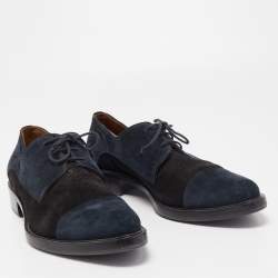 Givenchy Black/Navy Blue Suede Lace Up Derby Size 43