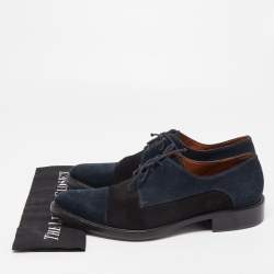 Givenchy Black/Navy Blue Suede Lace Up Derby Size 43