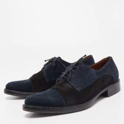 Givenchy Black/Navy Blue Suede Lace Up Derby Size 43
