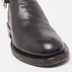 Givenchy Black Leather Padlock Ankle Boots Size 44