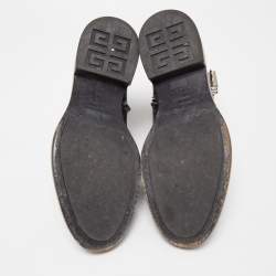 Givenchy Black Leather Padlock Ankle Boots Size 44
