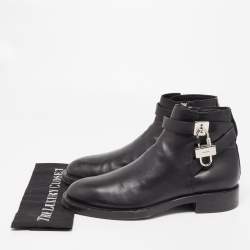 Givenchy Black Leather Padlock Ankle Boots Size 44