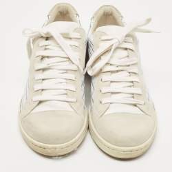 Givenchy Tricolor Printed Leather and Suede Low Top Sneakers Size 43.5