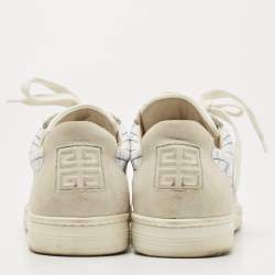 Givenchy Tricolor Printed Leather and Suede Low Top Sneakers Size 43.5