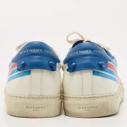 Givenchy White/Blue Leather Low Top Sneakers Size 44