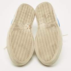 Givenchy White/Blue Leather Low Top Sneakers Size 44