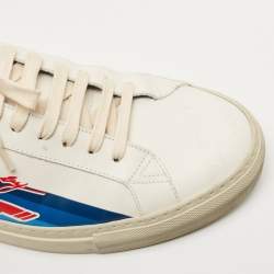 Givenchy White/Blue Leather Low Top Sneakers Size 44