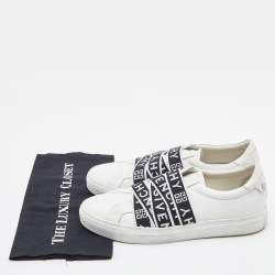 Givenchy White Leather and Stretch Band Urban Street Slip On Sneakers Size 42