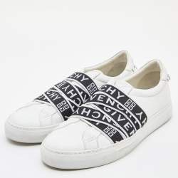 Givenchy White Leather and Stretch Band Urban Street Slip On Sneakers Size 42