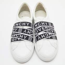 Givenchy White Leather and Stretch Band Urban Street Slip On Sneakers Size 42