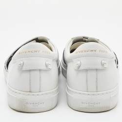 Givenchy White Leather and Stretch Band Urban Street Slip On Sneakers Size 42