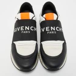 Givenchy Black/White Leather and Mesh Runner Active Sneakers Size 41