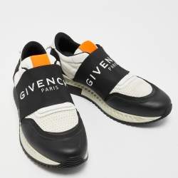 Givenchy Black/White Leather and Mesh Runner Active Sneakers Size 41