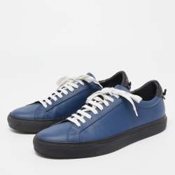 Givenchy Blue Leather Lace Up Sneakers Size 42