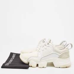 Givenchy White Neoprene and Leather Jaw Sneakers Size 43.5