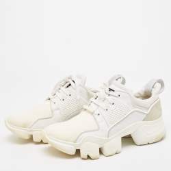 Givenchy White Neoprene and Leather Jaw Sneakers Size 43.5