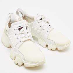 Givenchy White Neoprene and Leather Jaw Sneakers Size 43.5