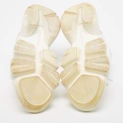 Givenchy White Neoprene and Leather Jaw Sneakers Size 43.5