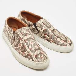 Givenchy Beige/Brown Python Leather Skate Slip On Sneakers Size 42