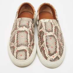 Givenchy Beige/Brown Python Leather Skate Slip On Sneakers Size 42