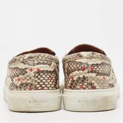 Givenchy Beige/Brown Python Leather Skate Slip On Sneakers Size 42