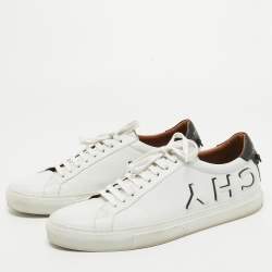 Givenchy White Leather Reverse Logo Urban Street Sneakers Size 44