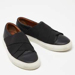 Givenchy Black Leather and Elastic Band Slip On Sneakers Size 41