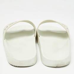 Givenchy White Rubber Logo Flat Slides Size 43