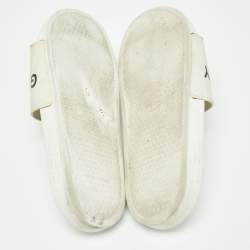 Givenchy White Rubber Logo Flat Slides Size 43