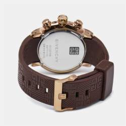 Givenchy White Rose Gold Plated Stainless Steel & Rubber GV.5215M Men's Wristwatch 44 mm