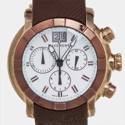 Givenchy White Rose Gold Plated Stainless Steel & Rubber GV.5215M Men's Wristwatch 44 mm