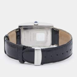 Pre Owned Givenchy Parabolic REG 92434662 Silver Dial Stainless Steel Embossed Leather Men's Wristwatch 28.40 mm