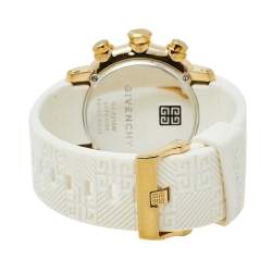 Pre Owned Givenchy Silver Gold Tone Stainless Steel & Rubber GV.5215M Men's Wristwatch 44 mm