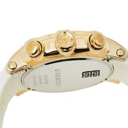 Pre Owned Givenchy Silver Gold Tone Stainless Steel & Rubber GV.5215M Men's Wristwatch 44 mm