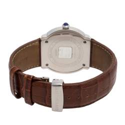 Pre Owned Givenchy Cream Stainless Steel Leather Apsaras 1558962 Men's Wristwatch 39 mm