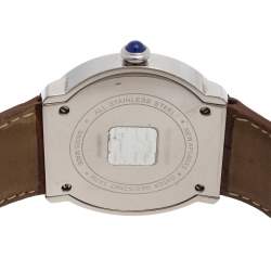 Pre Owned Givenchy Cream Stainless Steel Leather Apsaras 1558962 Men's Wristwatch 39 mm