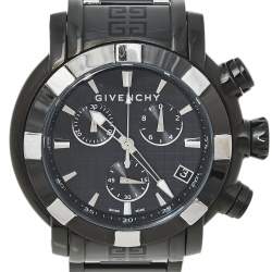Givenchy Black PVD Coated Stainless Steel Chrono GV.5220J Men's Wristwatch 48 mm