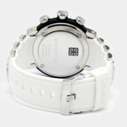 Pre Owned Givenchy White Stainless Steel Rubber GV.5213J Men's Wristwatch 48 mm