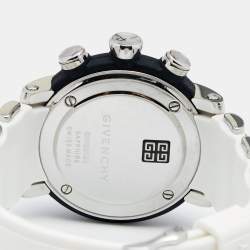 Pre Owned Givenchy White Stainless Steel Rubber GV.5213J Men's Wristwatch 48 mm