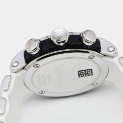 Pre Owned Givenchy White Stainless Steel Rubber GV.5213J Men's Wristwatch 48 mm