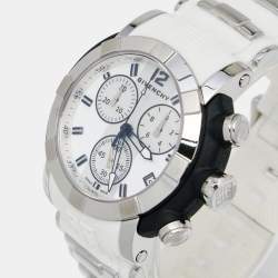 Pre Owned Givenchy White Stainless Steel Rubber GV.5213J Men's Wristwatch 48 mm