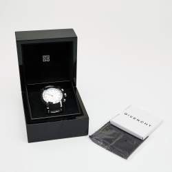 Pre Owned Givenchy Silver Stainless Steel Rubber GV.5213J Men's Wristwatch 48 mm