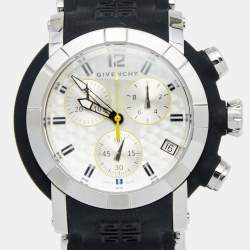 Pre Owned Givenchy Silver Stainless Steel Rubber GV.5213J Men's Wristwatch 48 mm