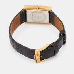 Givenchy White Gold Plated Stainless Steel Leather Apsaras REG.1.558.962 Unisex Wristwatch 23 mm