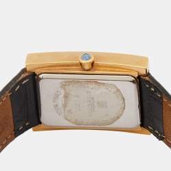 Givenchy White Gold Plated Stainless Steel Leather Apsaras REG.1.558.962 Unisex Wristwatch 23 mm