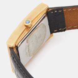 Givenchy White Gold Plated Stainless Steel Leather Apsaras REG.1.558.962 Unisex Wristwatch 23 mm