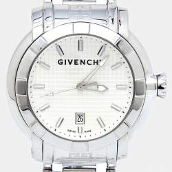 Pre Owned Givenchy White Stainless Steel GV.5202M Men's Wristwatch 44 mm