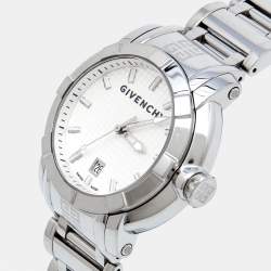 Pre Owned Givenchy White Stainless Steel GV.5202M Men's Wristwatch 44 mm