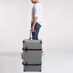 Globe-Trotter Tricolor Fiber Board And Leather Medium Centenary Check In Suitcase