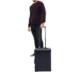Globe-Trotter Navy Blue Fibreboard 2 Wheels Carry-On Suitcase 50